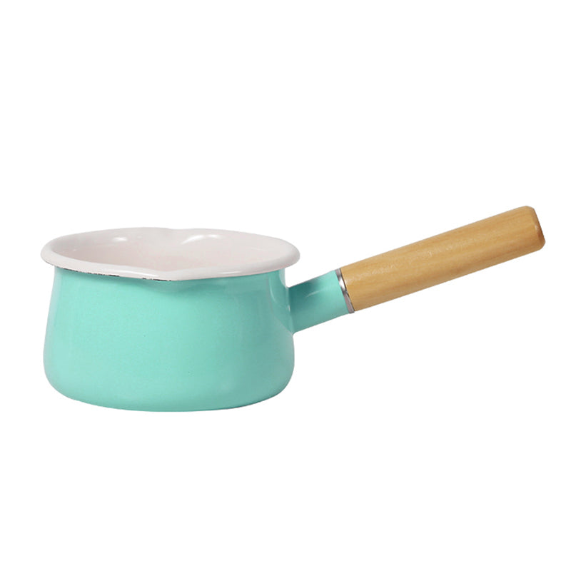 15cm Enamel Milk Pot, Milk Pan with Lid and , Boiling Pot for Tea, Coffee